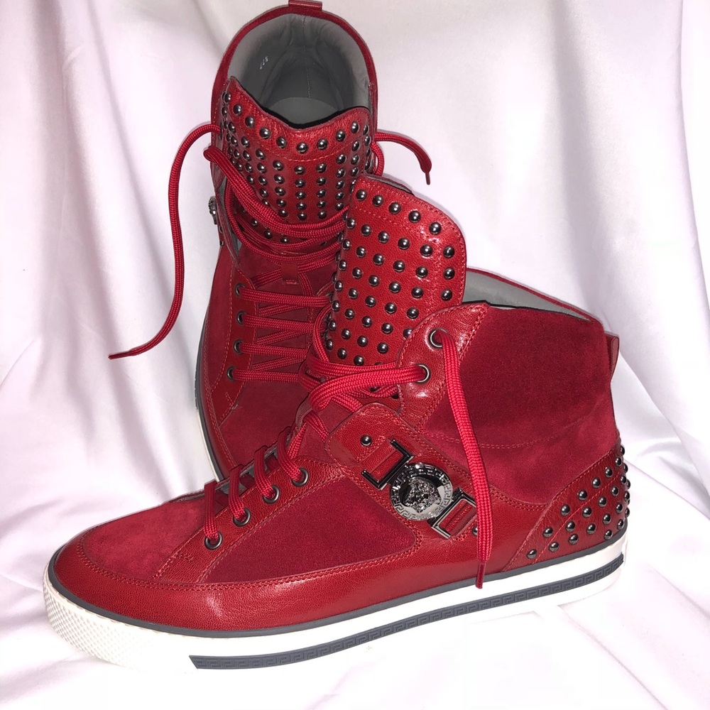 NEW VERSACE STUDDED HIGH-TOP MEDUSA HEAD SNEAKERS